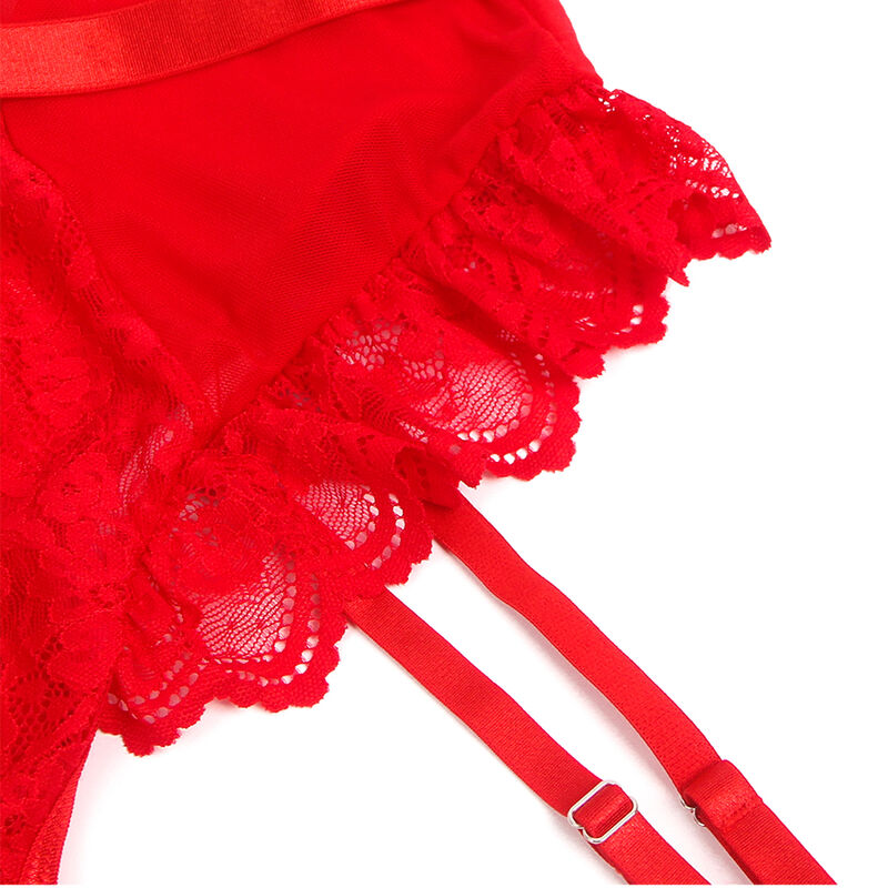 Subblime - Teddy Con Liga Detalle Encaje Y Tiras Rojo S/M