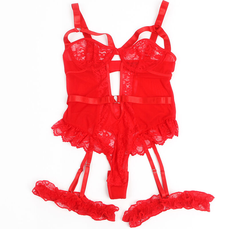 Subblime - Teddy Con Liga Detalle Encaje Y Tiras Rojo S/M