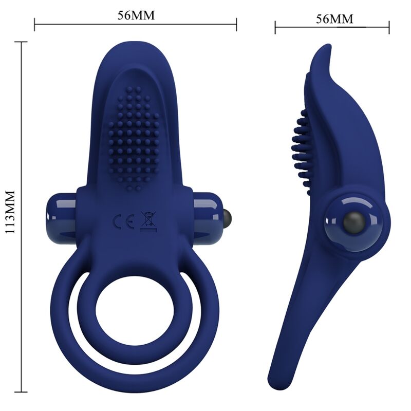 Pretty Love - Bronson Doppio Anello Con Vibrazione Blu