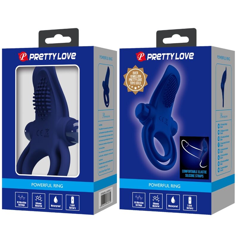 Pretty Love - Bronson Doppio Anello Con Vibrazione Blu