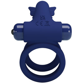 Pretty Love - Jamele Doppio Anello Con Vibrazione E Stimolatore A Farfalla Blu