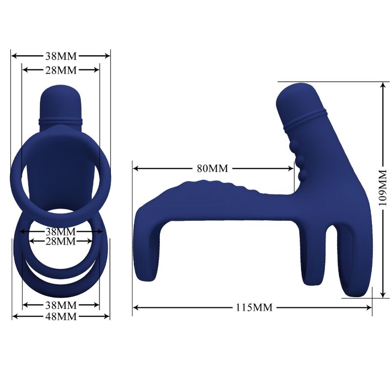 Pretty Love - Elish Anello Vibrante Con Estensione Blu