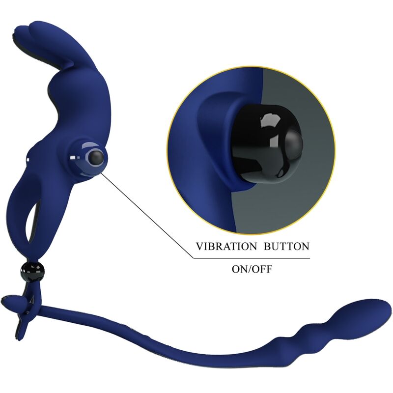 Pretty Love - Anello Vibratore Con Coniglio Ayad Con Tappo Blu