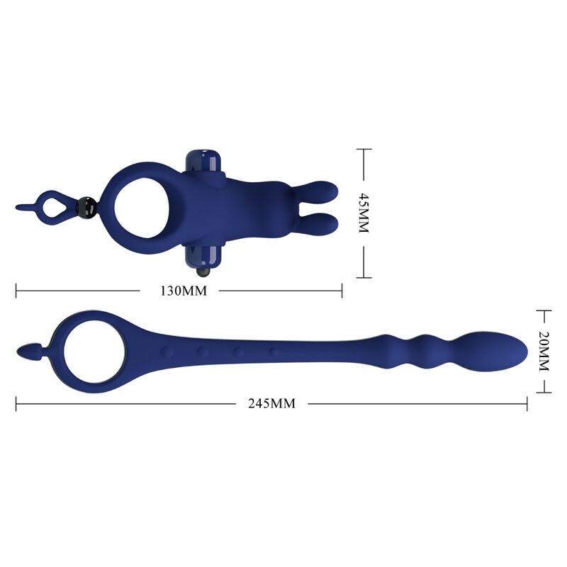 Pretty Love - Anello Vibratore Con Coniglio Ayad Con Tappo Blu