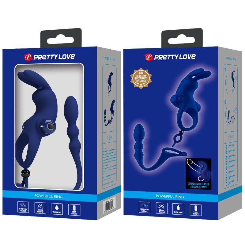 Pretty Love - Anello Vibratore Con Coniglio Ayad Con Tappo Blu