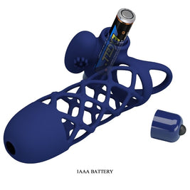 Pretty Love - Anello Vibratore Giann Con Guaina In Silicone Blu