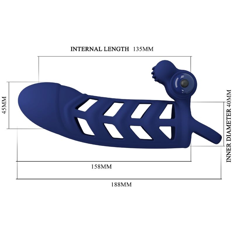 Pretty Love - Anello Vibratore Altaf Con Guaina In Silicone Blu