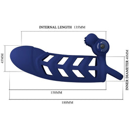 Pretty Love - Anello Vibratore Altaf Con Guaina In Silicone Blu