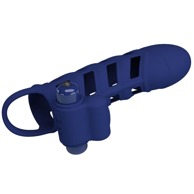 Pretty Love - Anello Vibratore Altaf Con Guaina In Silicone Blu