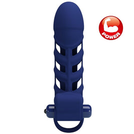Pretty Love - Anello Vibratore Altaf Con Guaina In Silicone Blu