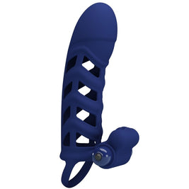 Pretty Love - Anello Vibratore Altaf Con Guaina In Silicone Blu