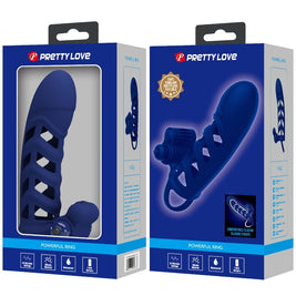 Pretty Love - Anello Vibratore Altaf Con Guaina In Silicone Blu