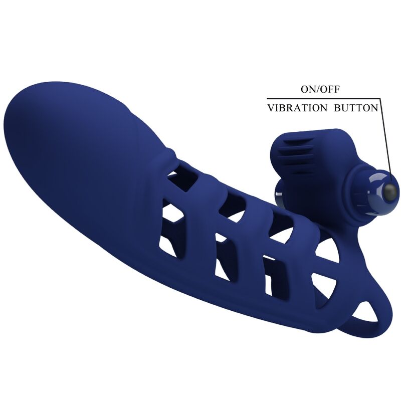 Pretty Love - Anello Vibratore Altaf Con Guaina In Silicone Blu