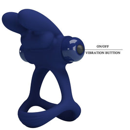 Pretty Love - Francisco Doppio Anello Vibrante Coniglio Blu