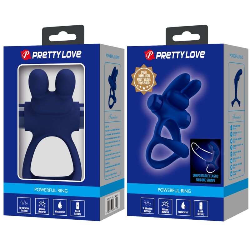 Pretty Love - Francisco Doppio Anello Vibrante Coniglio Blu