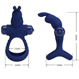 Pretty Love - Luchito Doppio Anello Vibrante Coniglio Blu