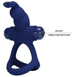 Pretty Love - Luchito Doppio Anello Vibrante Coniglio Blu