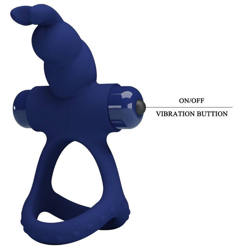 Pretty Love - Luchito Doppio Anello Vibrante Coniglio Blu