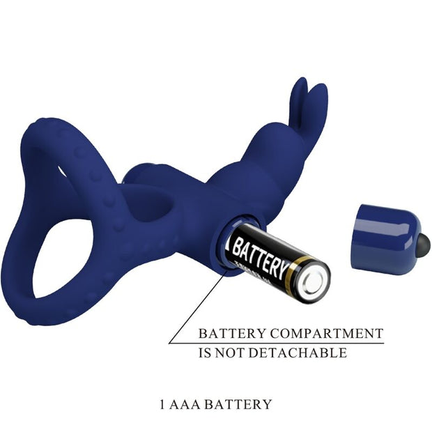 Pretty Love - Luchito Doppio Anello Vibrante Coniglio Blu