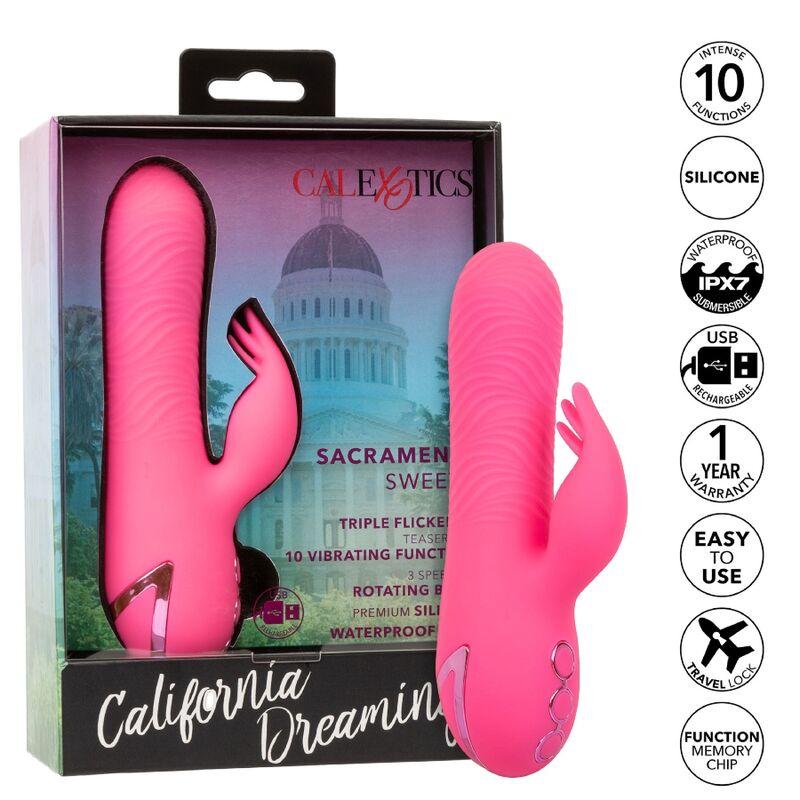 Calexotics Sacramento Sweetie Vibratore Rabbit in Silicone Premium - immagine 9