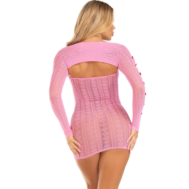 Leg Avenue - Abito Cuore E Fiocchi Rosa Taglia Unica