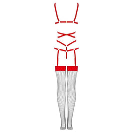 LIVCO CORSETTI FASHION - THIARA LC 20213 SET BODY + CALZE ROSSO L/XL