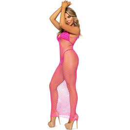 Leg Avenue - Vestido De Rejilla Largo Amarillo Talla Única