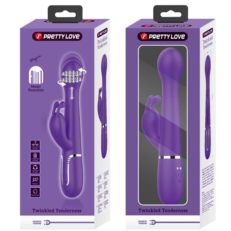 Intense Dejon Vibratore Rabbit 3 in 1 Multifunzione Viola - immagine 11