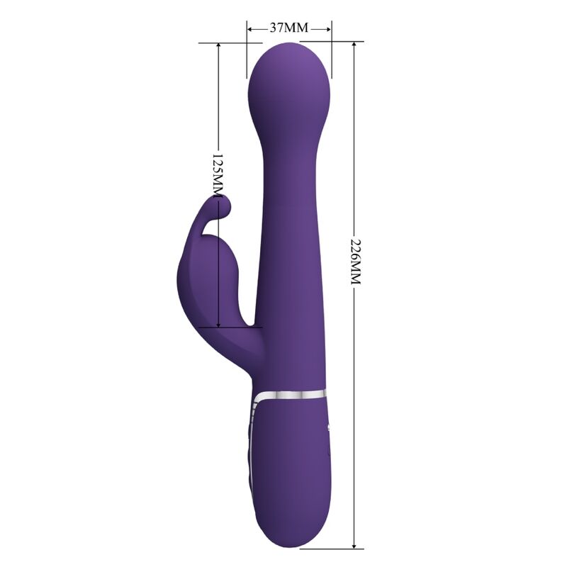 Intense Dejon Vibratore Rabbit 3 in 1 Multifunzione Viola - immagine 8