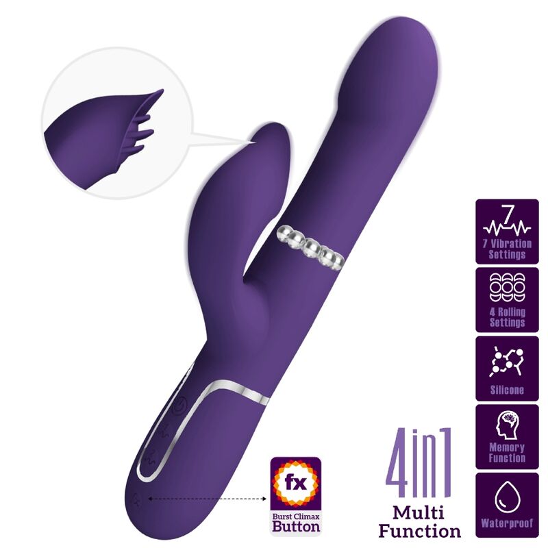 Intense Zalin Vibratore Rabbit Multifunzione in Silicone - immagine 2