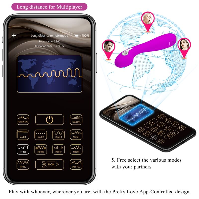 Pretty Love Hector Vibratore con App e Elettrostimolazione - immagine 14