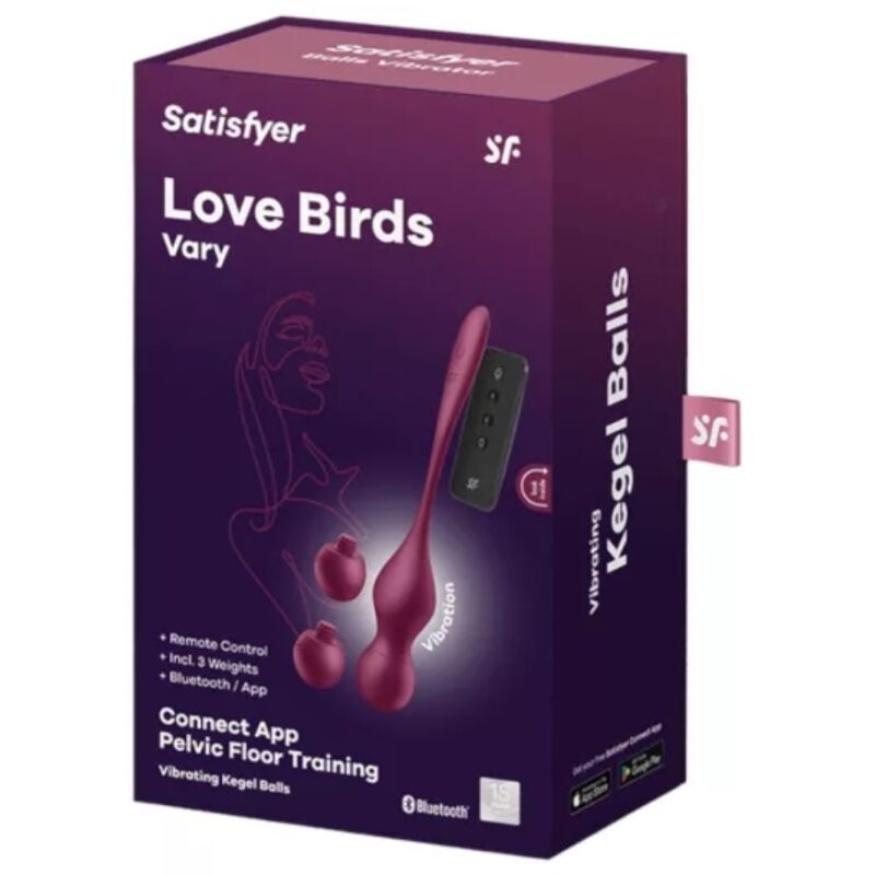 Satisfyer Love Birds Vary Sfere Vibranti con App Wine Rosso - immagine 5
