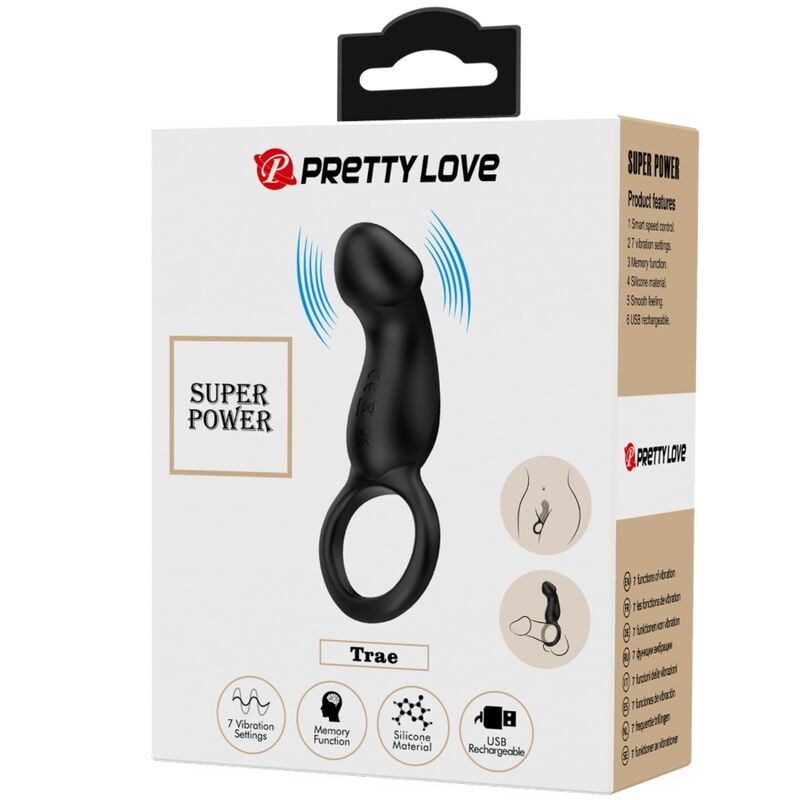 Pretty Love - Anello Vibrante Nero Con Stimolatore