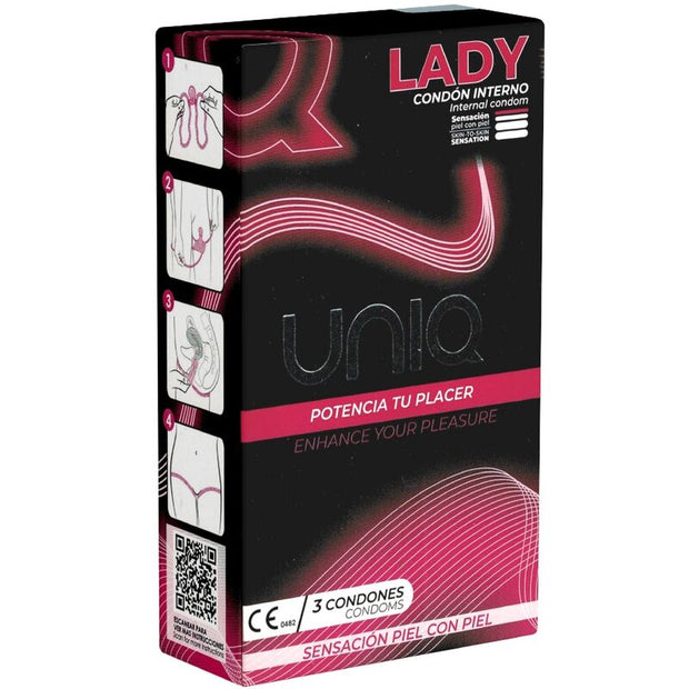 Uniq Lady Condom Preservativo Femminile Senza Lattice 3 Pezzi