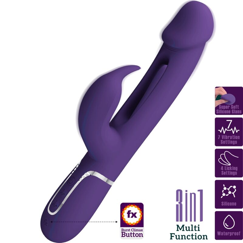 Intense Kampas Vibratore Rabbit 3 in 1 con Funzione Lingua
