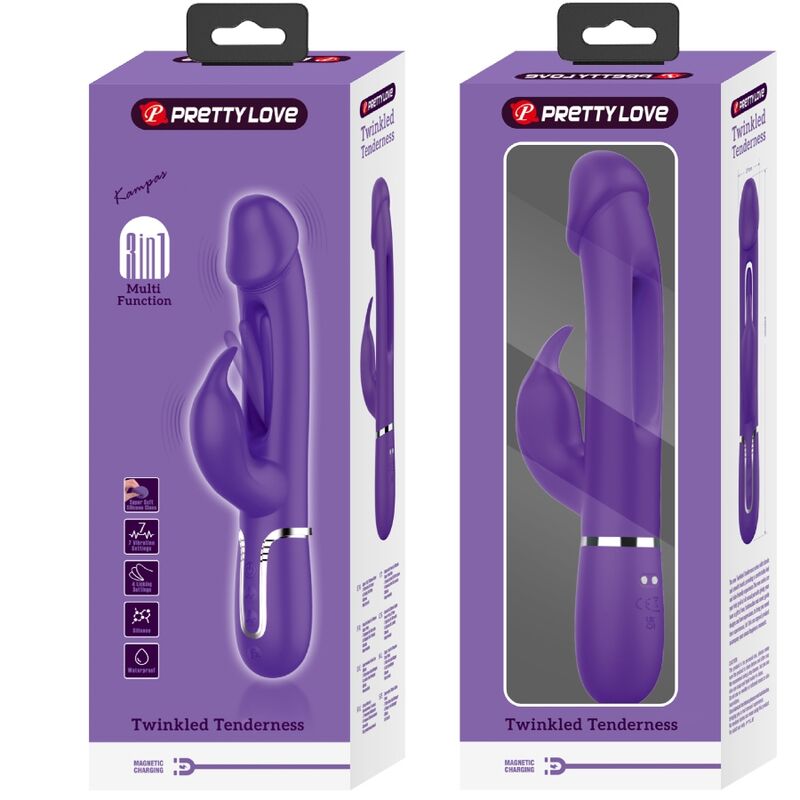Intense Kampas Vibratore Rabbit 3 in 1 con Funzione Lingua - immagine 9