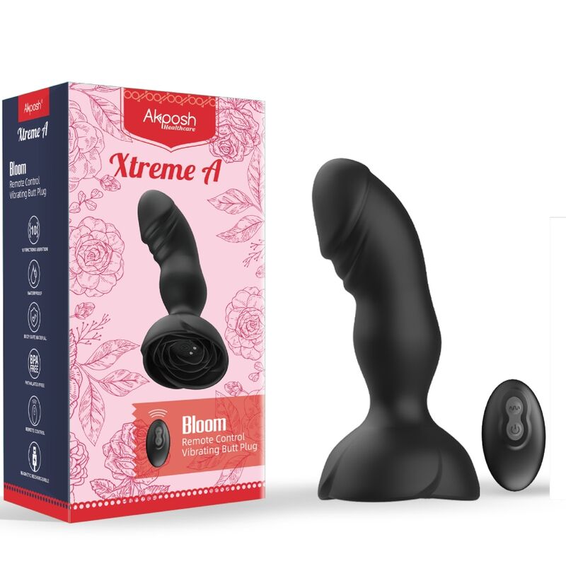 ARMONY - EXTREME A BLOOM VIBRATORE ROSE E TELECOMANDO PLUG ANALE NERO