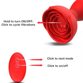 ARMONY - EXTREME A BLOOM VIBRATORE ROSE E TELECOMANDO PLUG ANALE ROSSO