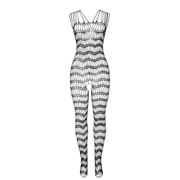 Subblime - 951696 Bodystocking A Rete Senza Cavallo Con Cinghie Sulle Spalle Nero Taglia Unica