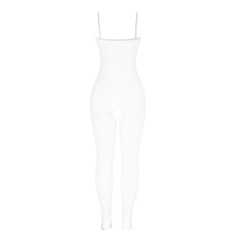 Subblime - 951740 Bodystocking A Rete Bianca Senza Cavallo Con Fiocchi Taglia Unica