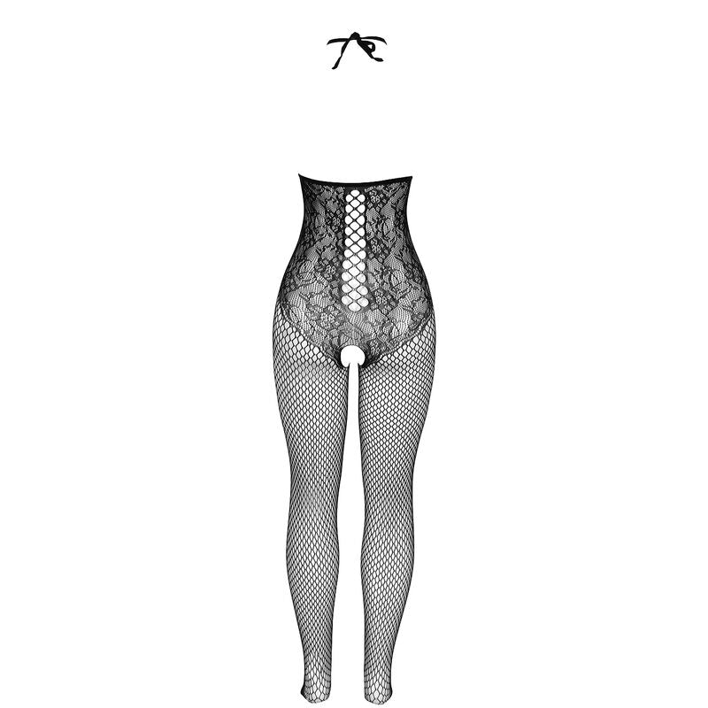 Subblime - 951849 Bodystocking A Rete Con Coppa Aperta E Collo Al Centro Nero Taglia Unica