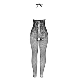 Subblime - 951849 Bodystocking A Rete Con Coppa Aperta E Collo Al Centro Nero Taglia Unica
