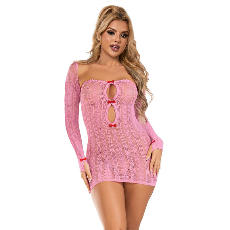 SUBBLIME - 952471 VESTITO A RETE ROSA TAGLIA UNICA