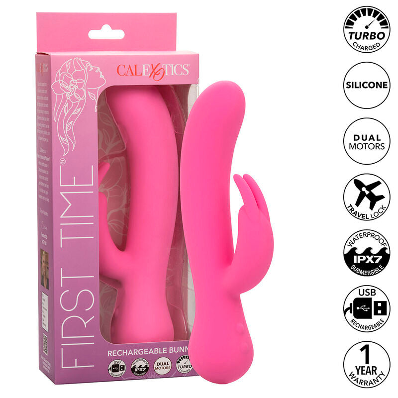 Calexotics First Time Vibratore Rabbit Ricaricabile Rosa Premium