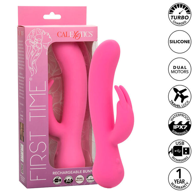 Calexotics First Time Vibratore Rabbit Ricaricabile Rosa Premium