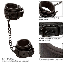 Calexotics - Manichette Da Polso In Pelle Notturne Regolabili Nere