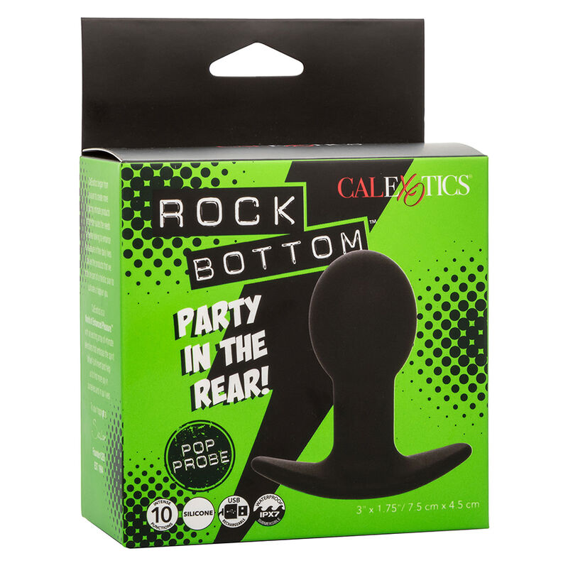 Calexotics - Rock Bottom Anal Plug 10 Vibrazioni Silicone Nero