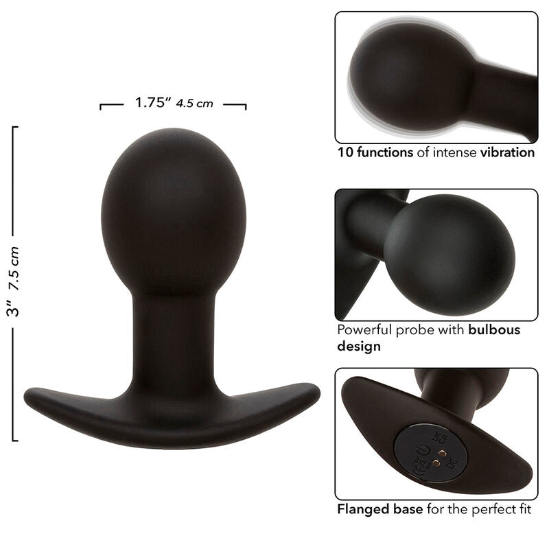 Calexotics - Rock Bottom Anal Plug 10 Vibrazioni Silicone Nero