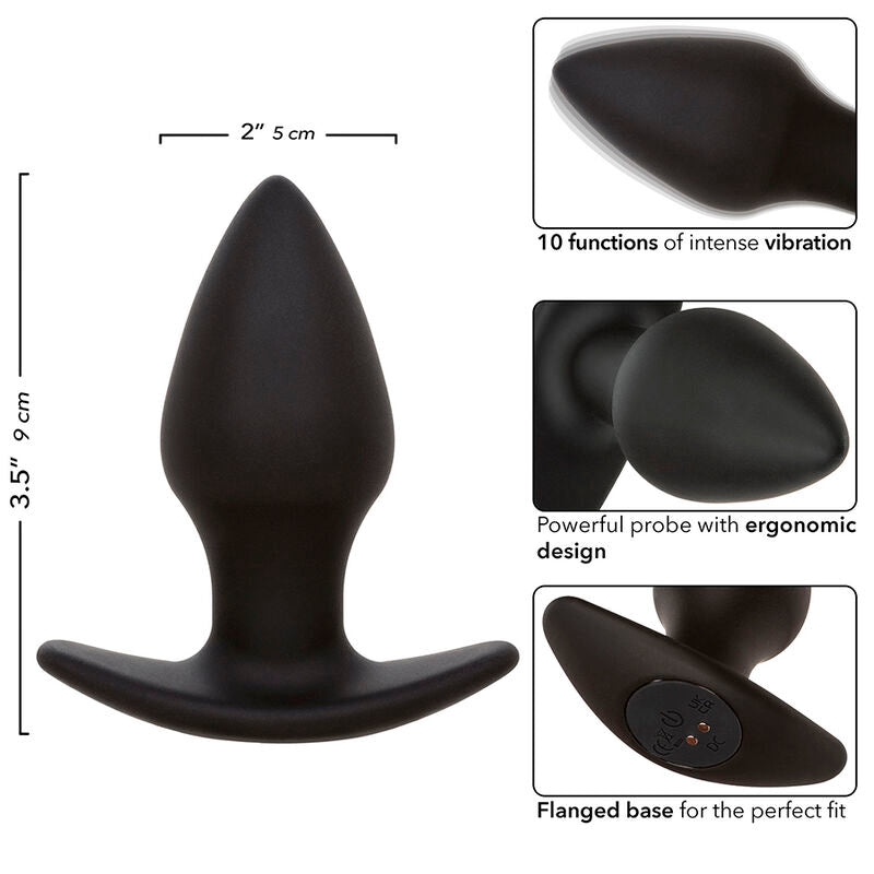 Calexotics - Rock Bottom Perfect Plug Anale 10 Vibrazioni Silicone Nero