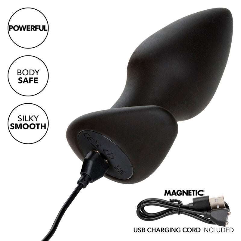 Calexotics - Rock Bottom Perfect Plug Anale 10 Vibrazioni Silicone Nero